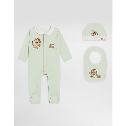 Dolce & Gabbana set regalo 3 pezzi in interlock stampa leopardino
