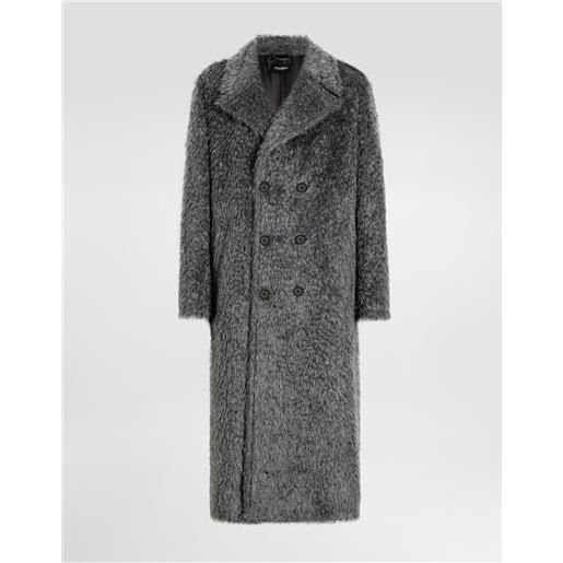 Dolce & Gabbana cappotto doppiopetto effetto pelliccia