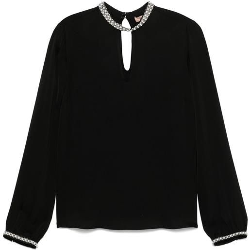 TWINSET blusa in crêpe de chine - nero