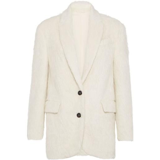 Brunello Cucinelli blazer in pelliccia sintetica - toni neutri