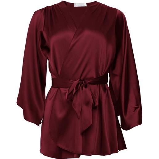 Fleur Du Mal vestaglia con maniche ad angelo - rosso