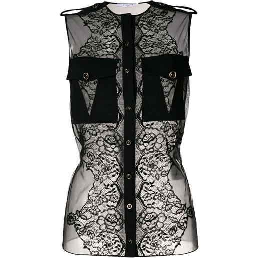 Givenchy blusa senza maniche - nero