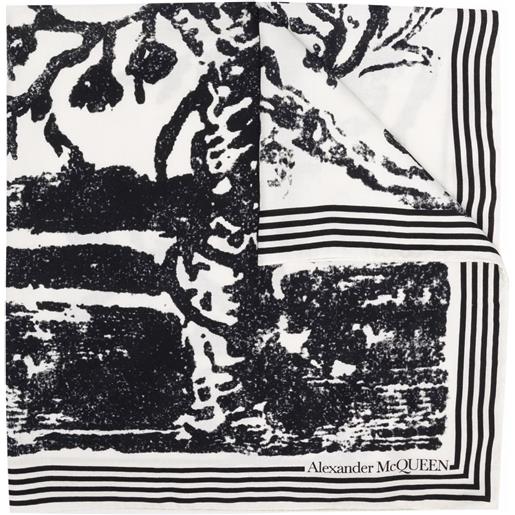 Alexander McQueen foulard con stampa - bianco