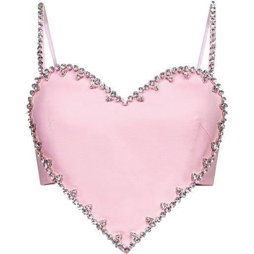 AREA top corto con cristalli - rosa