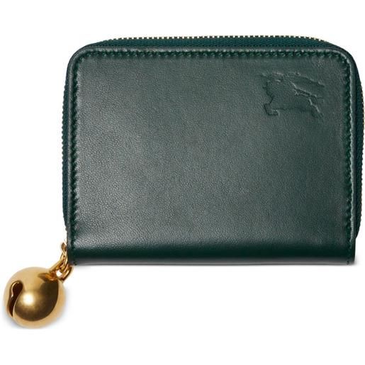Burberry portafoglio con ciondolo ekd - verde