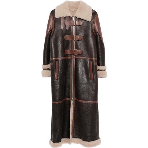 Blumarine cappotto con fibbia - marrone