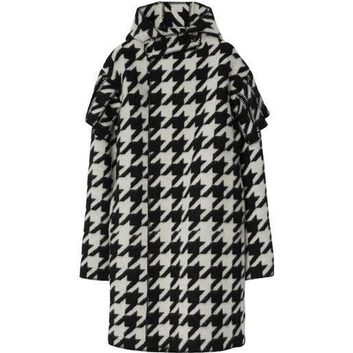Burberry mantella in pied-de-poule - nero