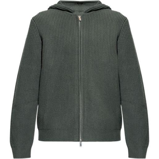 SAMSOE SAMSOE felpa saisak con cappuccio e zip - verde