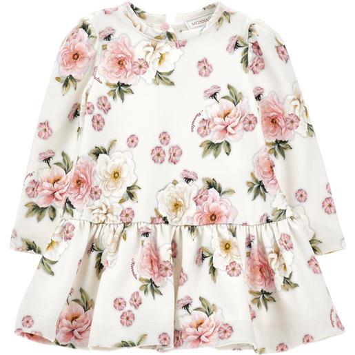 Monnalisa abito con stampa a fiori - bianco