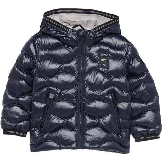 Blauer giacca trapuntata con cappuccio - blu