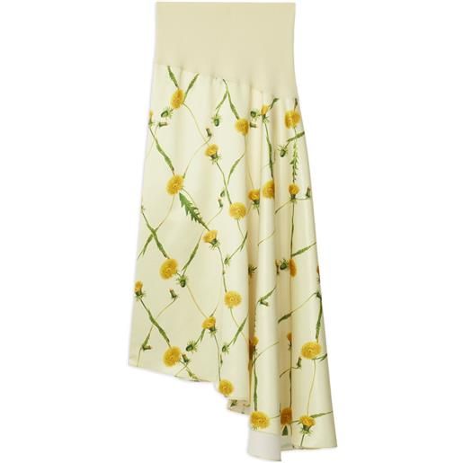 Burberry gonna asimmetrica con stampa dandelion - toni neutri