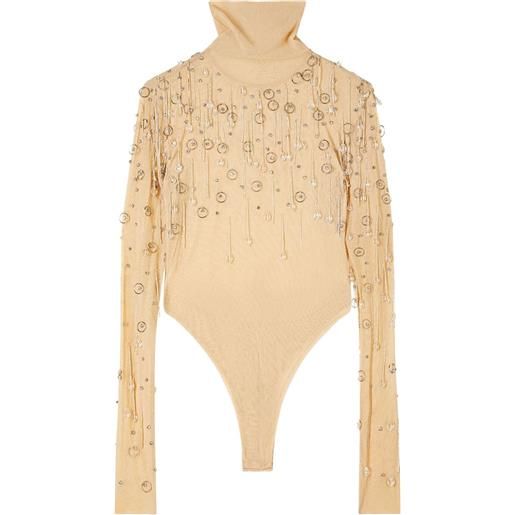 Patrizia Pepe body con perline - toni neutri