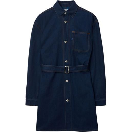 Burberry chemisier japanese denim con cintura - blu