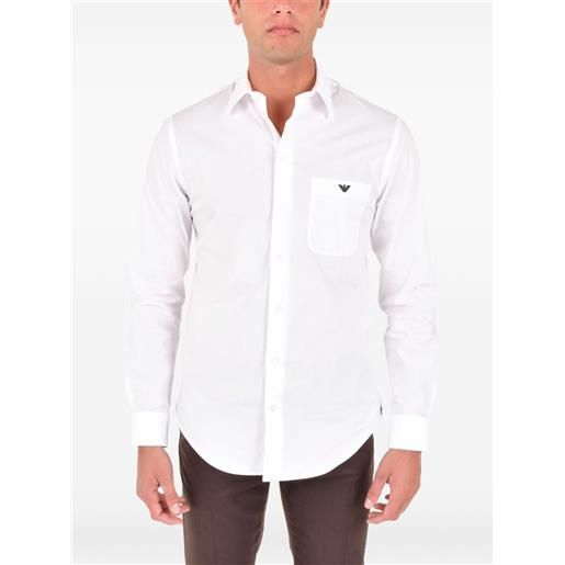 Emporio Armani camicia con logo - bianco