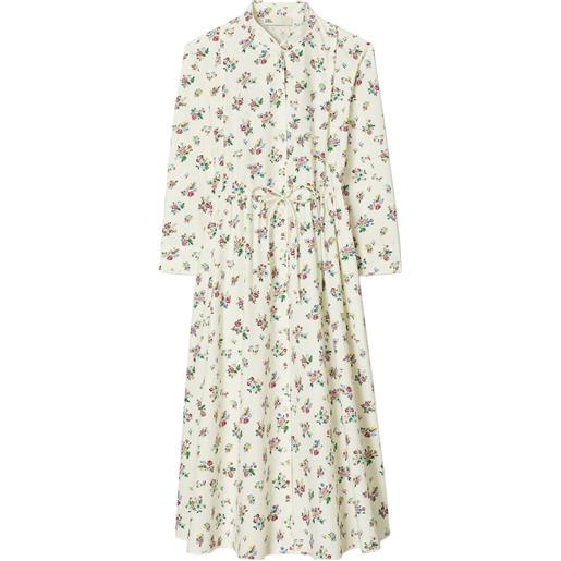 Tory Burch abito midi a fiori - toni neutri