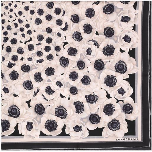 Longchamp foulard anemone a fiori - toni neutri