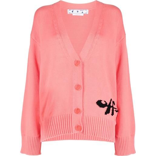 Off-White cardigan con intarsio - rosa