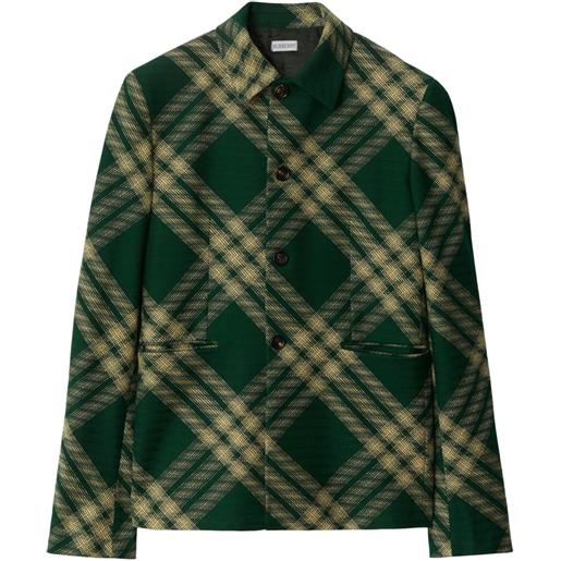 Burberry blazer a quadri - verde