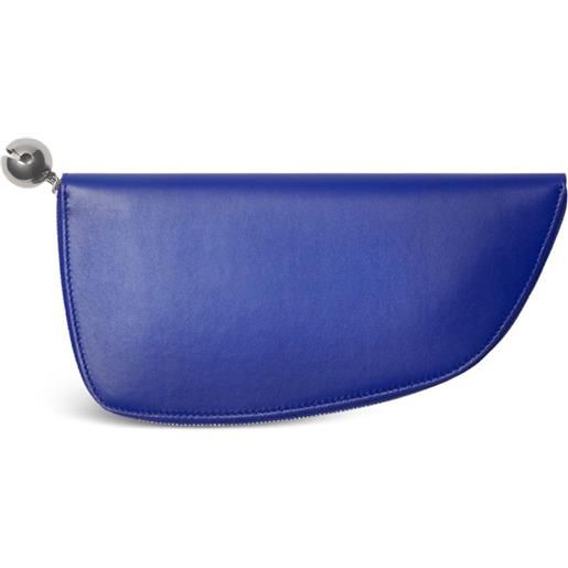 Burberry portafoglio shield in pelle - blu