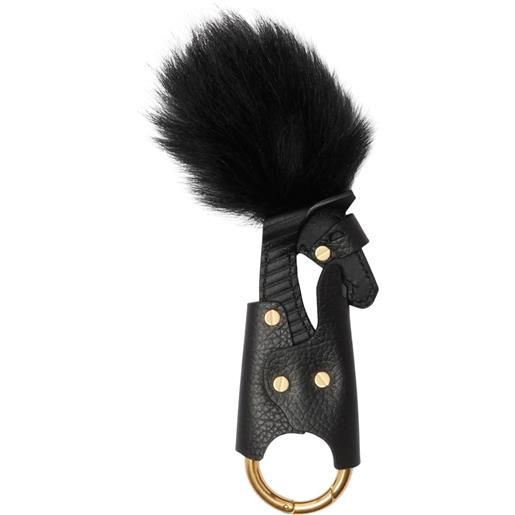 Burberry ciondolo a clip knight - nero