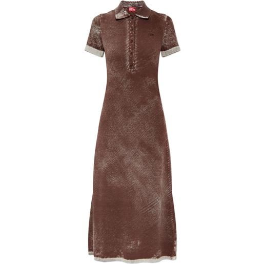 Diesel abito midi m-lourens - marrone