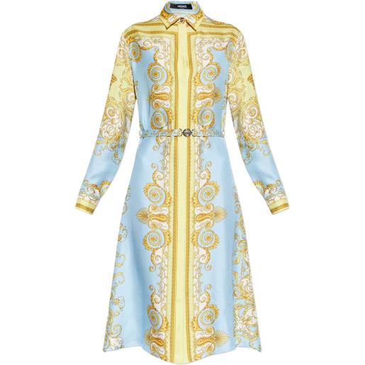 Versace abito midi con fibbia medusa - blu