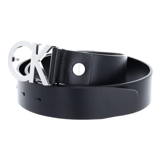 Calvin Klein donna cintura ck logo belt 3.5 cm cintura in pelle, nero (black), 85 cm