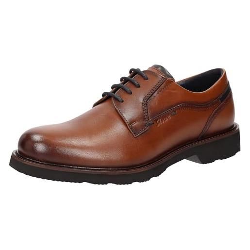 Sioux dilip, scarpe con lacci uomo, cognac, 44 eu larga
