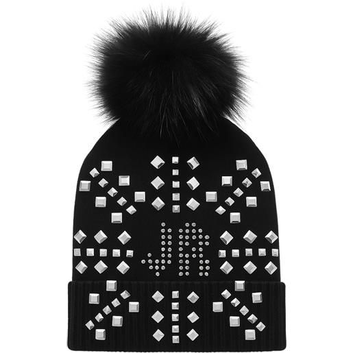 RICHMOND cappello donna john richmond con borchie e pompon in eco-pelliccia