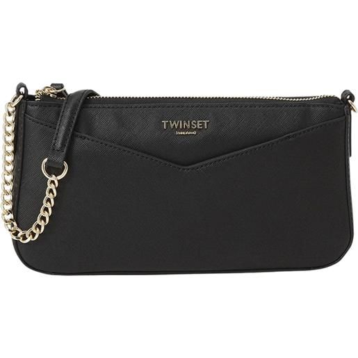 TWINSET mini bag effetto saffiano con catena dorata