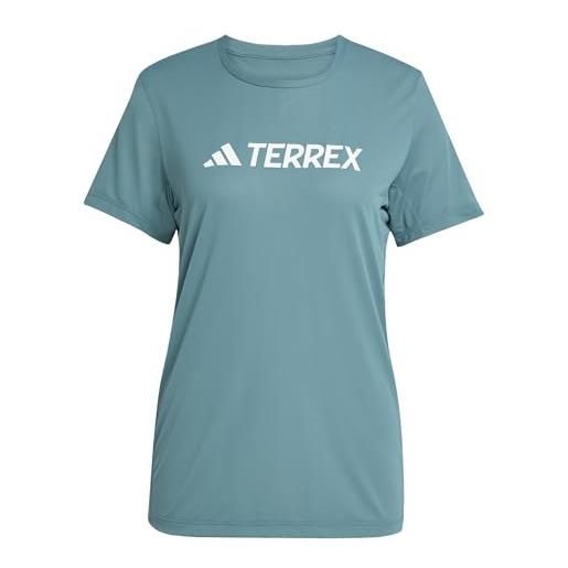 adidas donna terrex multi climacool logo tech t-shirt, preloved teal, m