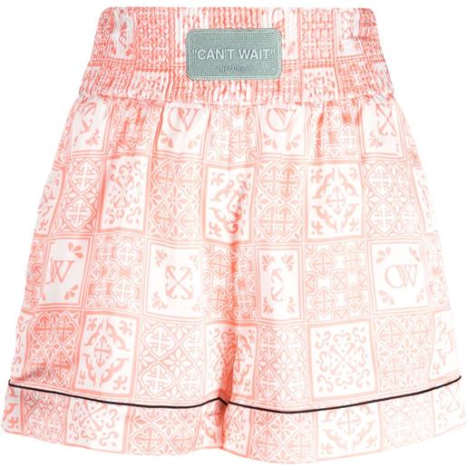 Off-White short corti a vita alta - rosa