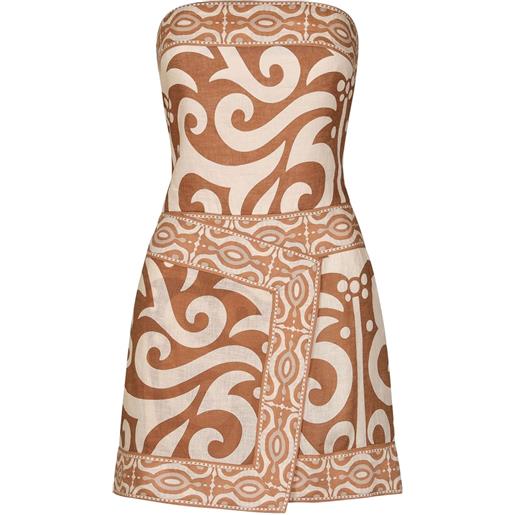 Johanna Ortiz abito corto raíz ritual - marrone