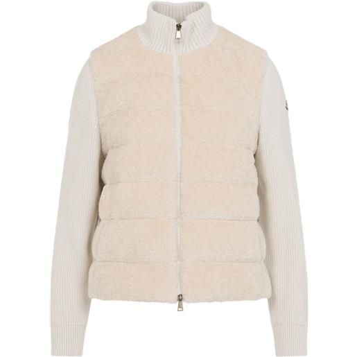 Moncler cardigan imbottito in lana con zip - toni neutri