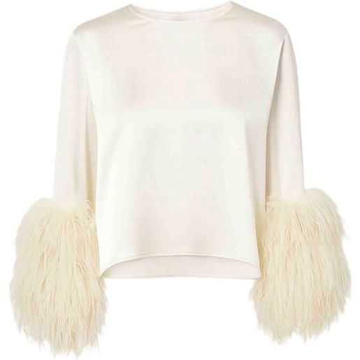 LAPOINTE blusa con piume - toni neutri