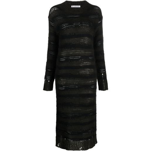 Acne Studios abito midi a righe - nero