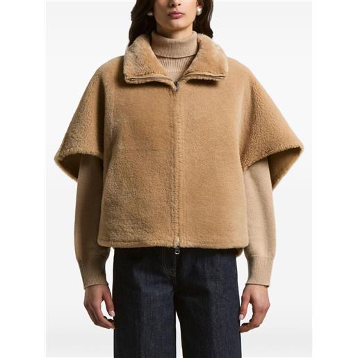 Peserico mantella con logo goffrato - toni neutri