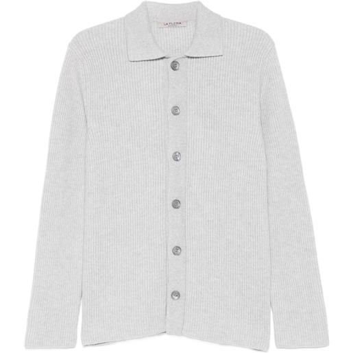 Fileria cardigan a coste - grigio