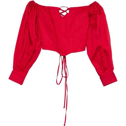 RHIZOME blusa con spalle scoperte - rosso