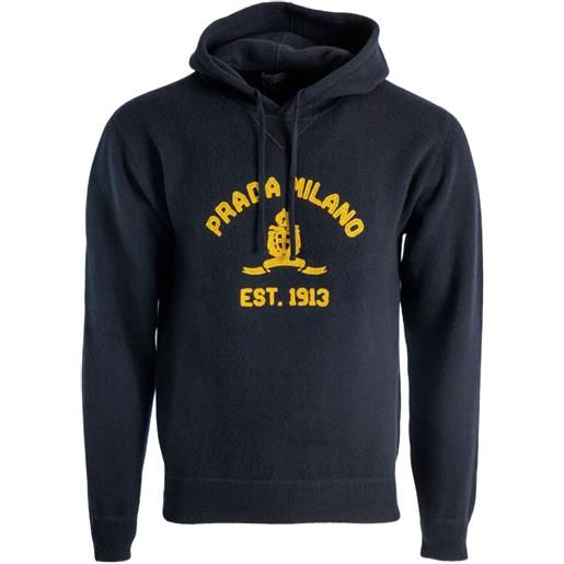 Prada felpa con cappuccio e logo - blu