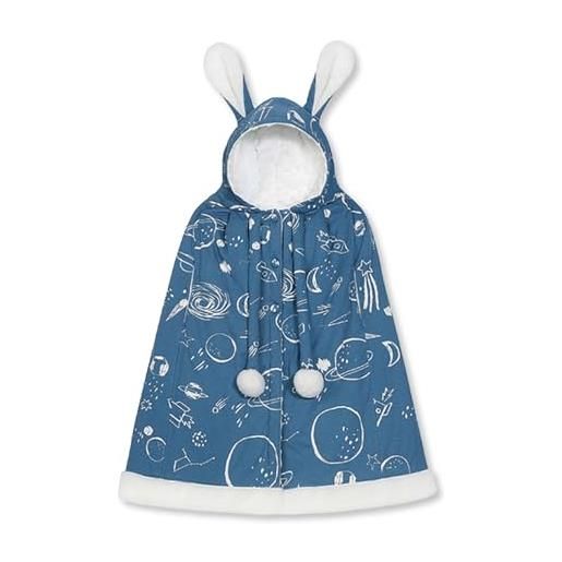 SONARIN bambini poncho con cappuccio, cappotto neonati calda giacca invernale poncio capo mantello giubbotto carino coperta avvolgente per ragazzi ragazze(blu)