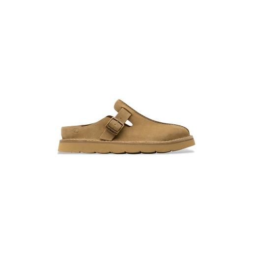Clarks per uomo. 26180882 zoccoli in pelle marrone solsbury [3228536], basso, camoscio, nessuno, casual