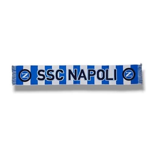 SSC Napoli 3r sport, sciarpa jacquard, prodotto ufficiale 100% acrilico, azzurro, bianco, blu