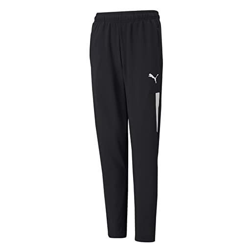 Puma 4063697514386 teamliga training pants pro jr pantaloni unisex bambini, 164, puma black/puma white