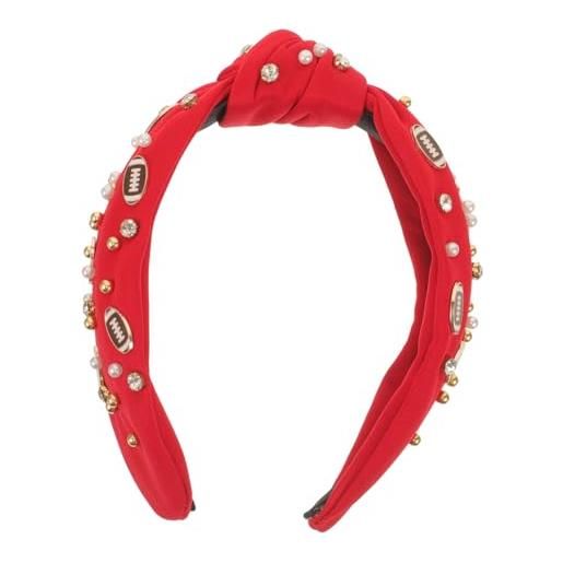 COLLBATH fascia da calcio per donna pietre fascia annodata spessa elegante nodo per chioma accessori sportivi per donne