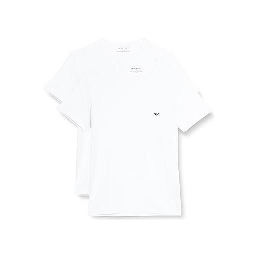 Emporio Armani man 2 pack t-shirt crew neck regular fit white m, bianco/bianco, m