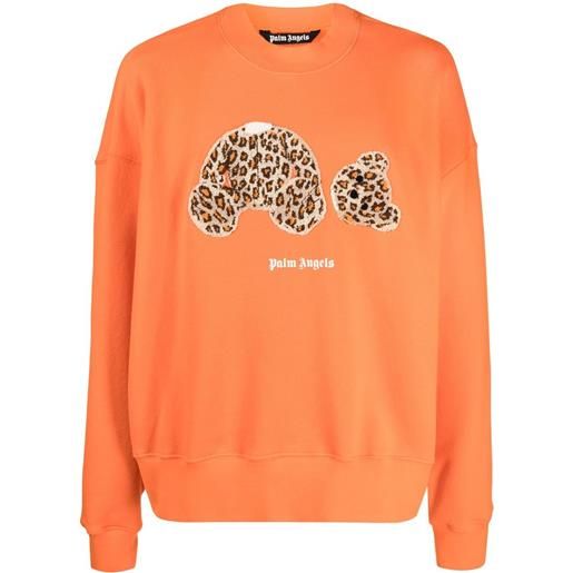 Palm Angels felpa teddy con stampa - arancione
