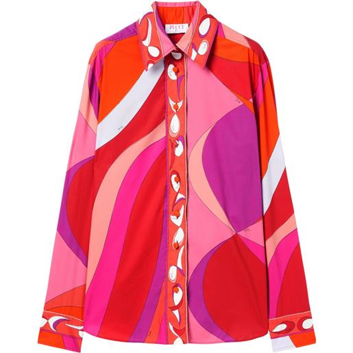 PUCCI camicia con stampa pesci - rosa