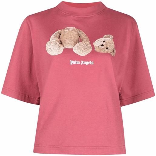 Palm Angels t-shirt crop con stampa - rosa