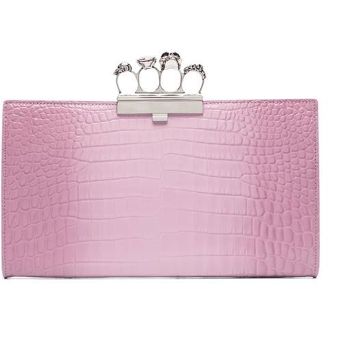 Alexander McQueen clutch con 4 anelli - rosa